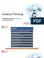 1st Lecture - Creative Thinking - ECU