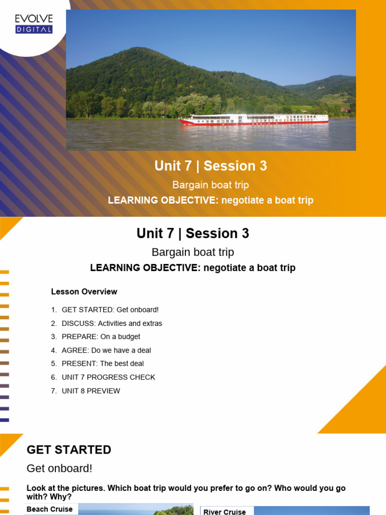 Unit 7 Session 3 Bargain Boat Trip PDF Verb Semantic Units
