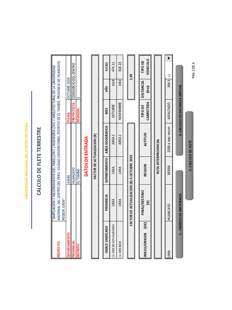 14.02. Calculo de Flete Terrestre | PDF | Materiales | Ingeniería