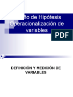 Operacionalización de La Hipóteisi y Variables