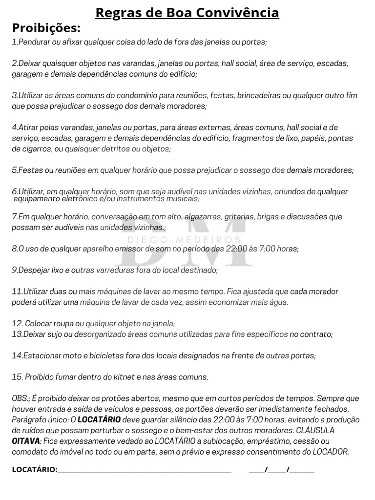 Regras de Convivência em Condomínio | PDF