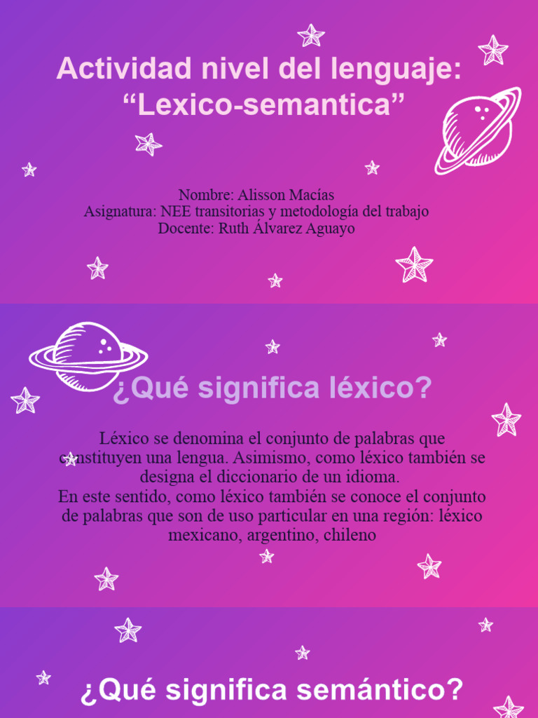 Actv. Lexico-Semantico | PDF
