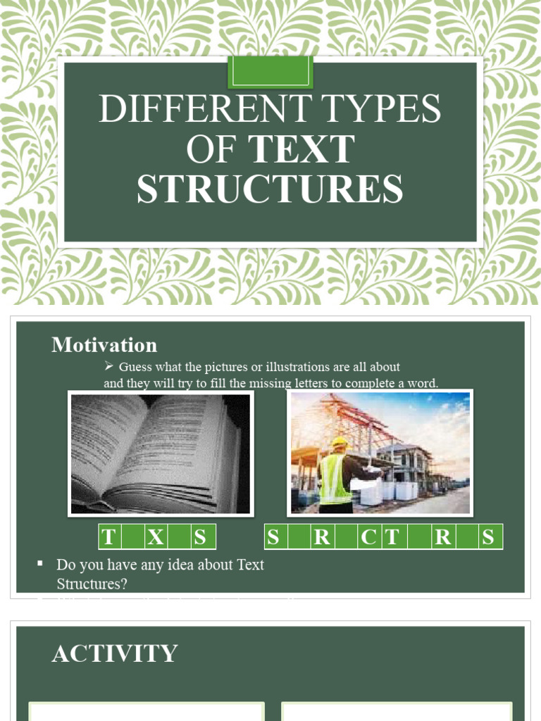 Different Types of Text Structures | PDF | Reading Comprehension ...