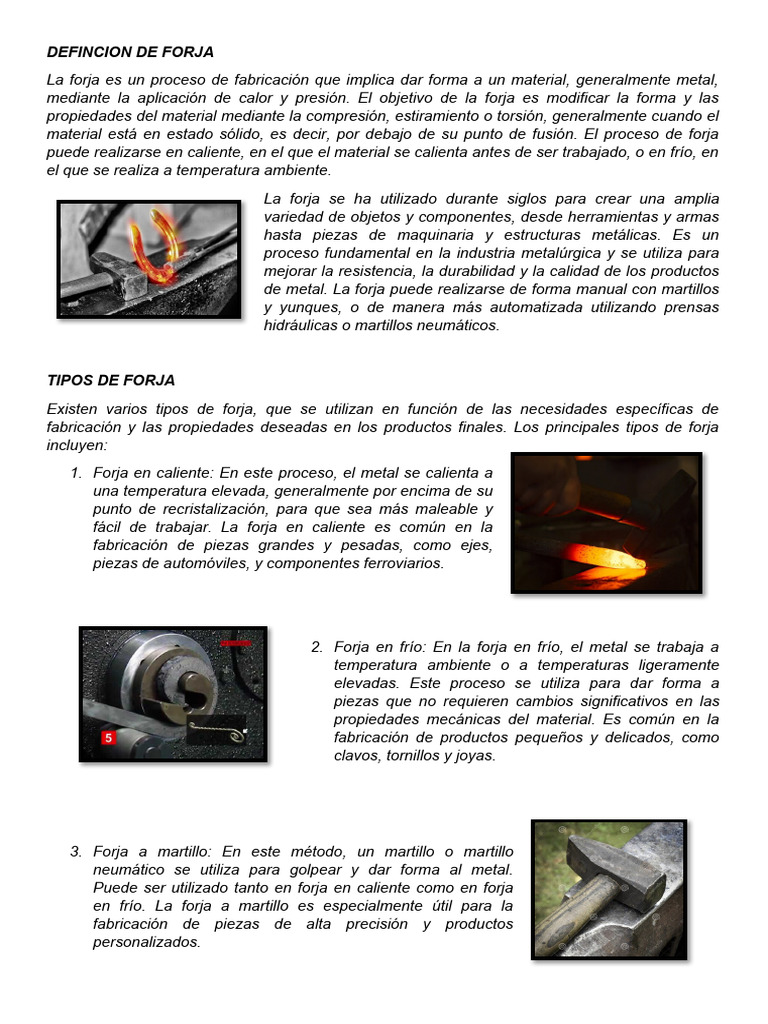 Definición y Tipos de Forja | PDF | Forjar | Aleación