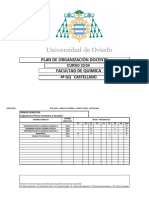 Plan de Organización Docente Facultad de Química: 4º GQ Castellano