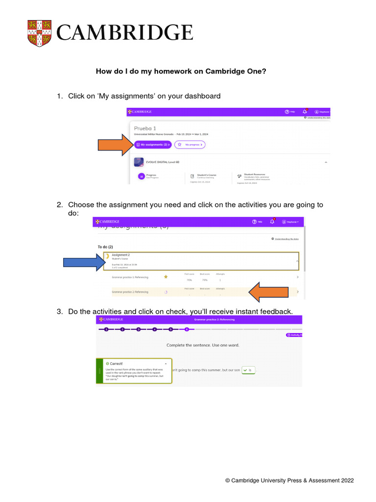 how-do-i-do-my-homework-on-cambridge-one-pdf