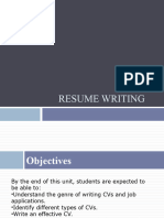 Resume Writing and Its Types IV