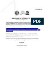 Comunicado de Prensa Cancelacion Veracruz 17 Marzo..