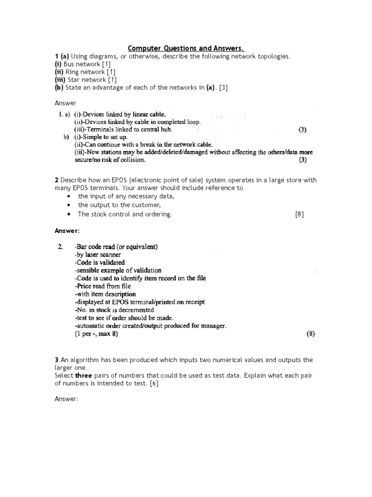 Computer Questions and Answers | Download Free PDF | Computer Data ...