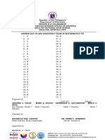 Answer Key Third Quarterly Exam in Mathematics 7