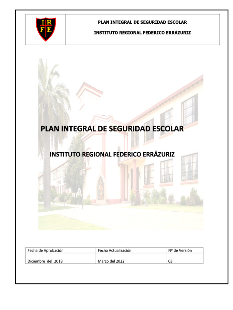 Plan Integral de Seguridad Escolar | PDF