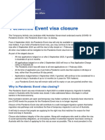 Pandemic Event Visa Fact Sheet