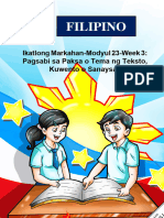 Filipino3 - Q3 - Mod23 - Week3 - Pagsabi Sa Paksa o Tema NG Teksto