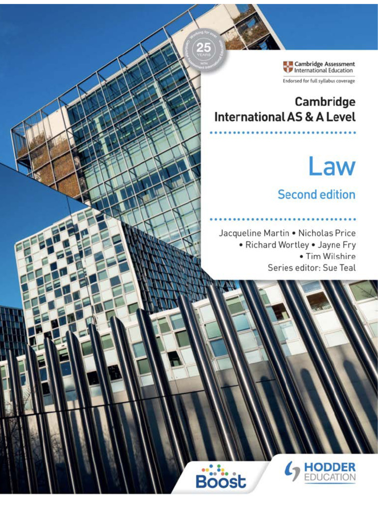 Cambridge International As And A Level Law Second Edition Jayne Fry Tim