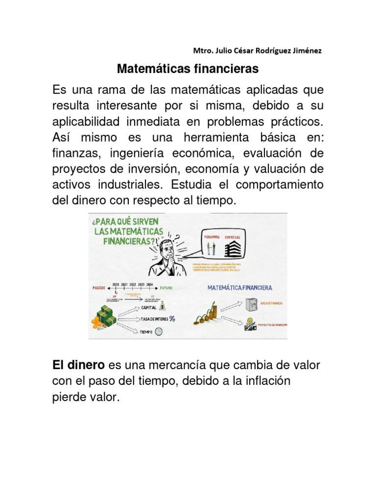 Matemáticas Financieras y Tipos de Interés | PDF | Interés | Tasas de ...