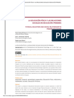 La Educación Física y Las Relaciones Sociales en Educación Primaria