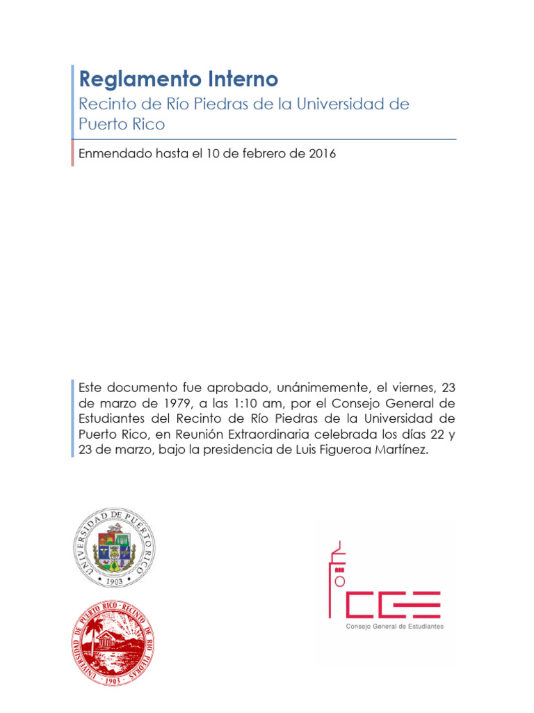 Reglamento del Consejo Estudiantil UPR | PDF | Quórum | Democracia