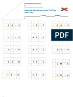 Multiplicaciones de 2 Cifras Por 1 Cifra