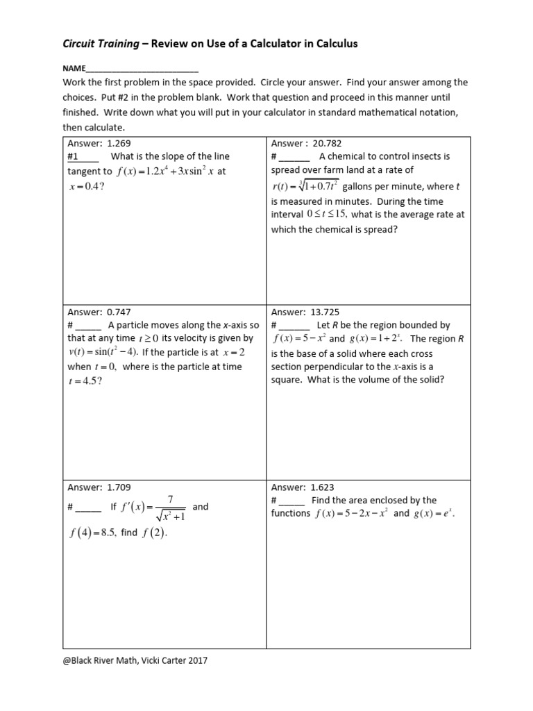27 Using A Calculator On The AP Calculus Exam1 PDF Velocity Calculus