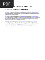 UCC 3-603 Tender of Payment | PDF | Law