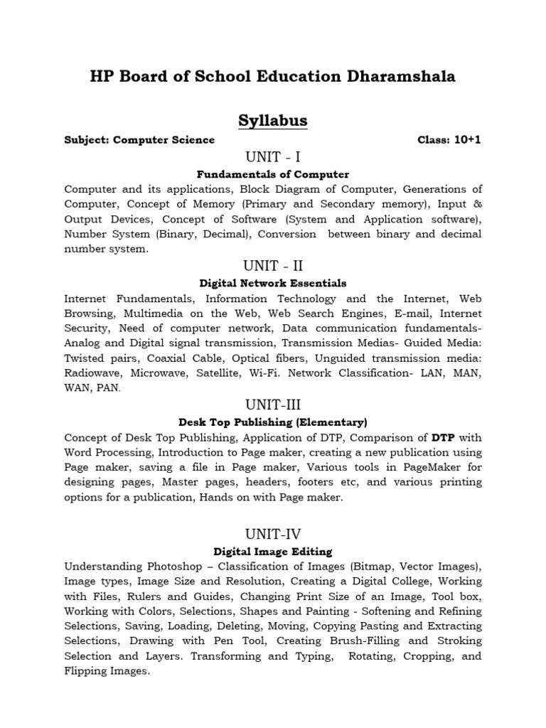 Class 11 Computer Science Syllabus | PDF | World Wide Web | Internet & Web