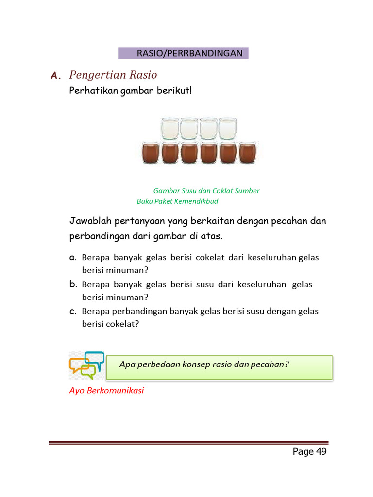 Konsep Rasio dan Perbandingan Sederhana | PDF