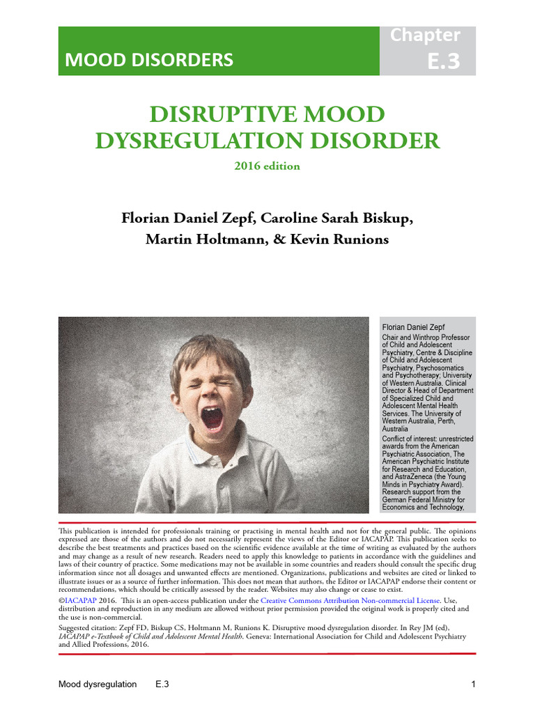 Disruptive Mood Dysregulation Disorder | PDF | Mood Disorders | Mental ...