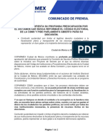 2022 05 24 CP Coparmex CDMX Preocupada Por Iniciativa IECDMX