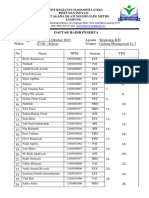 Daftar Hadir Peserta SK Workshop