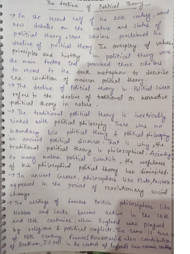 Decline of Political Theory | PDF