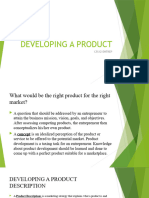 Developing A Product - Businessplan