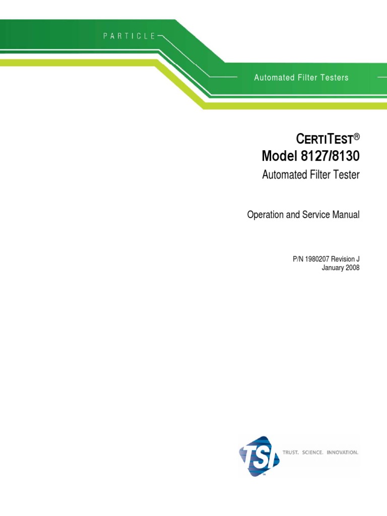Model 8130 Tester | PDF | Aerosol | Flow Measurement