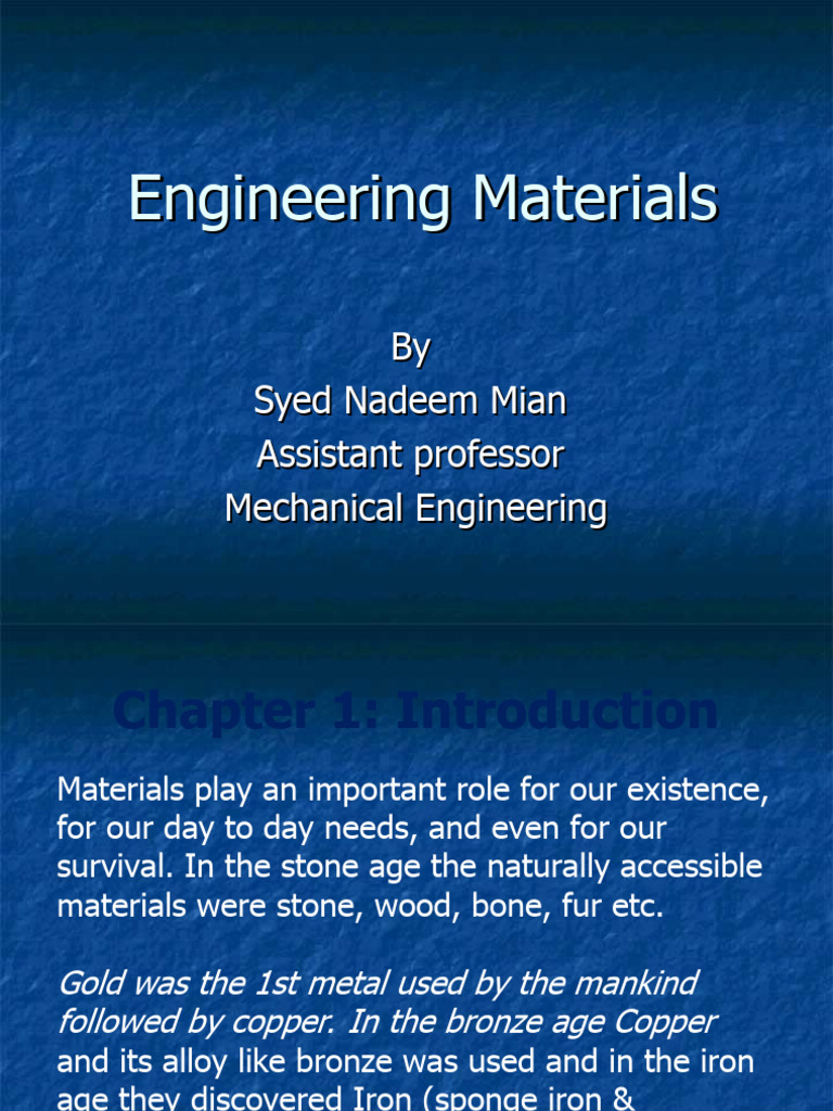 Overview of Engineering Materials | PDF | Metals | Composite Material