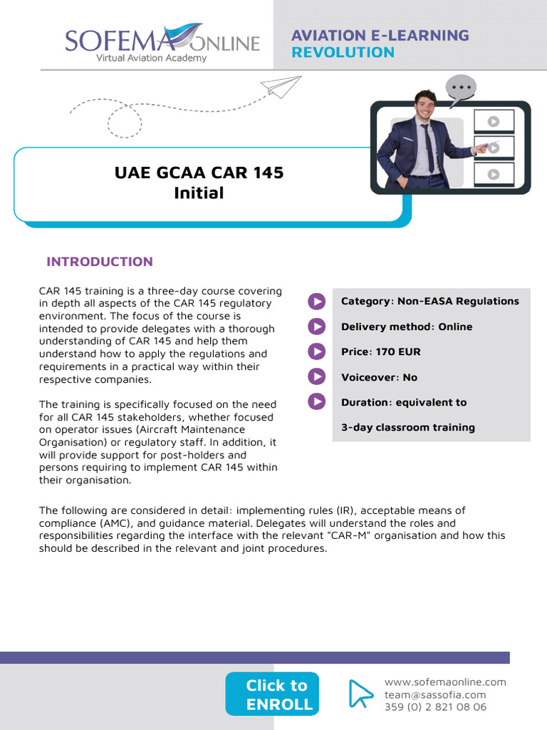 UAE GCAA CAR 145 Training Course | PDF | Regulatory Compliance