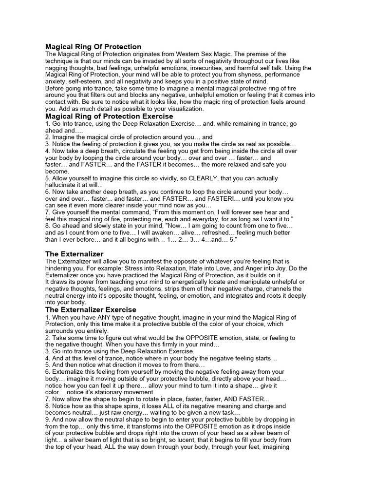 Magical Ring of Protection | PDF | Feeling | Relaxation (Psychology)