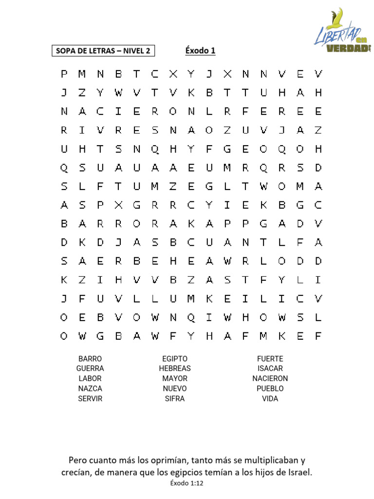 Sopa de Letras Exodo | PDF