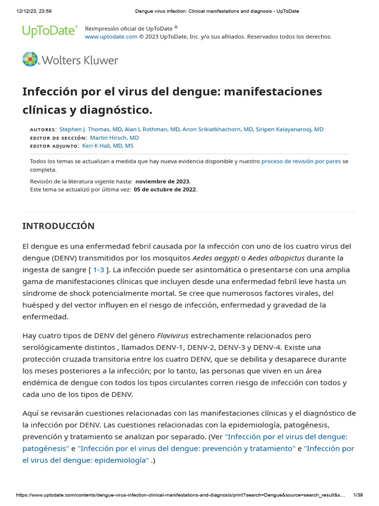 ICD-10 code for dengue fever and medical diagnosis