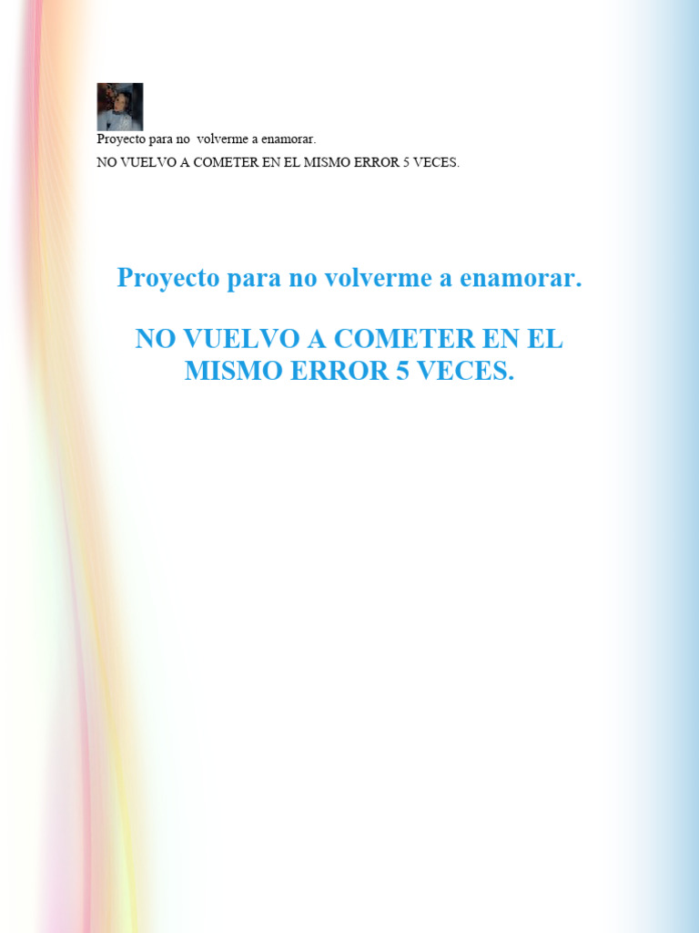 No Vuelvo A Cometer El Mismo Error 5 Veces | PDF