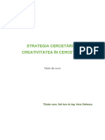 Strategia Cercetarii - 1 - Note de Curs