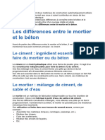 Le Mortier Et Le Béton Sont Deux Matériaux de Construction Systématiquement Utilisés Sur Chantier