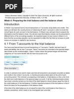 Week 4 - Preparing The Trial Balance and The Balance Sheet - View As Single Page - OpenLearn