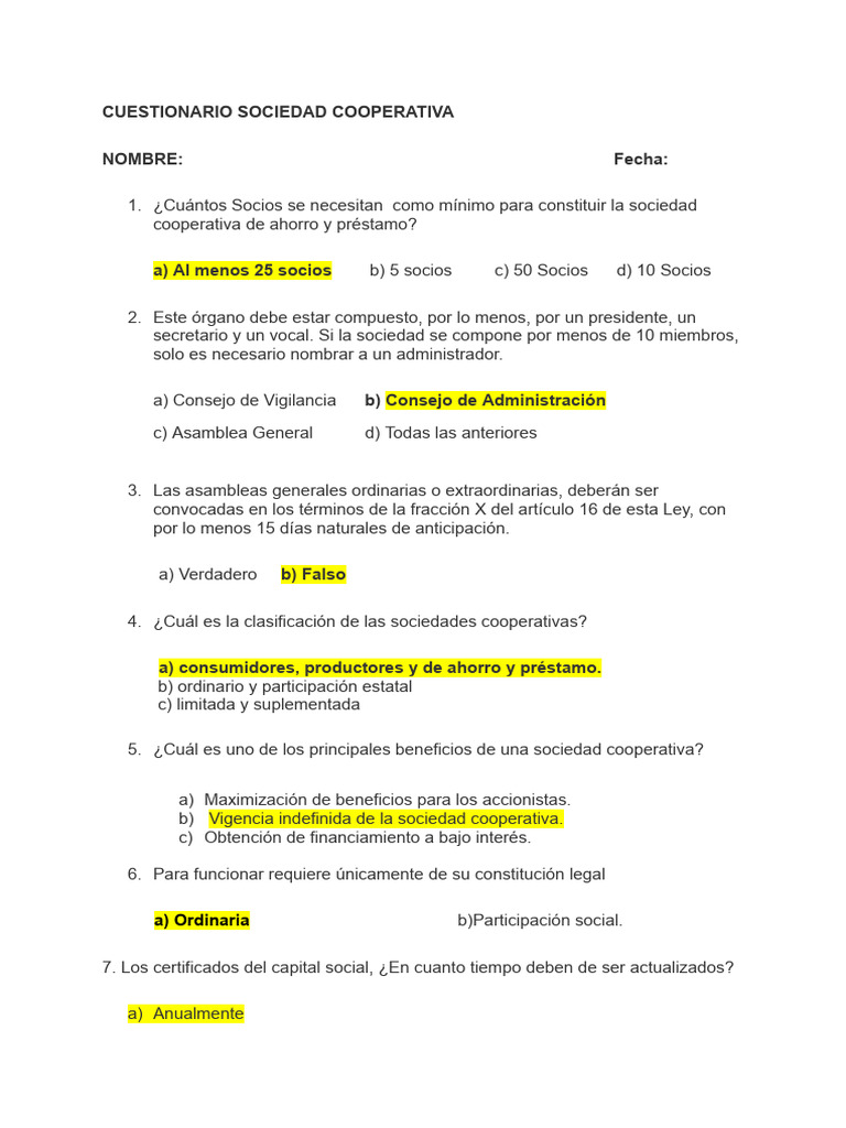 Sociedad Cooperativa | PDF | Cooperativa | Sociedad de responsabilidad ...