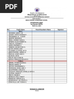 Attendance Sheet for SY 2025-2026 | PDF