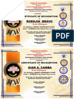 Certificate 1st Quarter Perfect ATTENDANCE