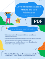 Developmental Stages in Middle and Late Adolescence