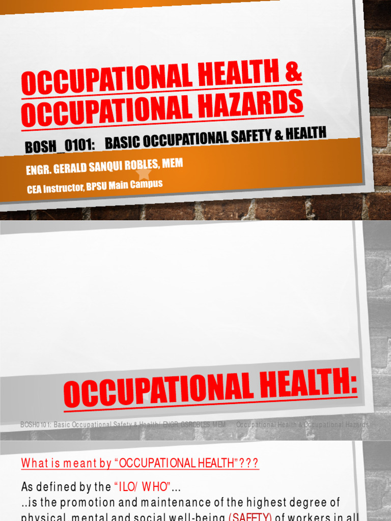 Preventing Occupational Health Hazards | PDF | Occupational Safety And ...