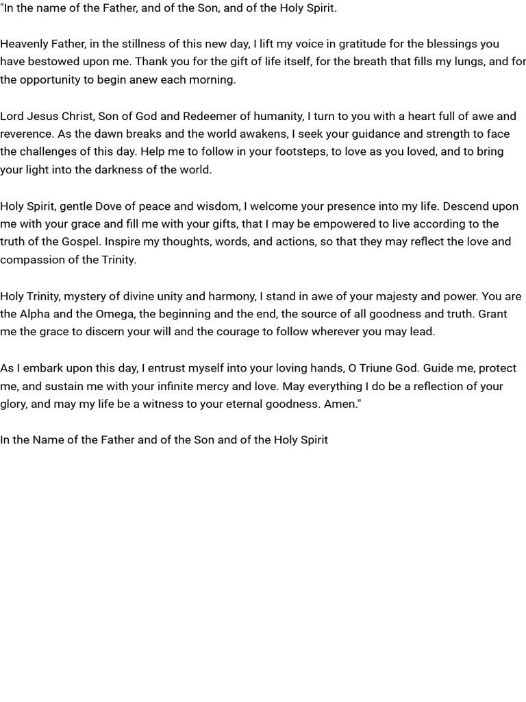Morning Prayer Pdf