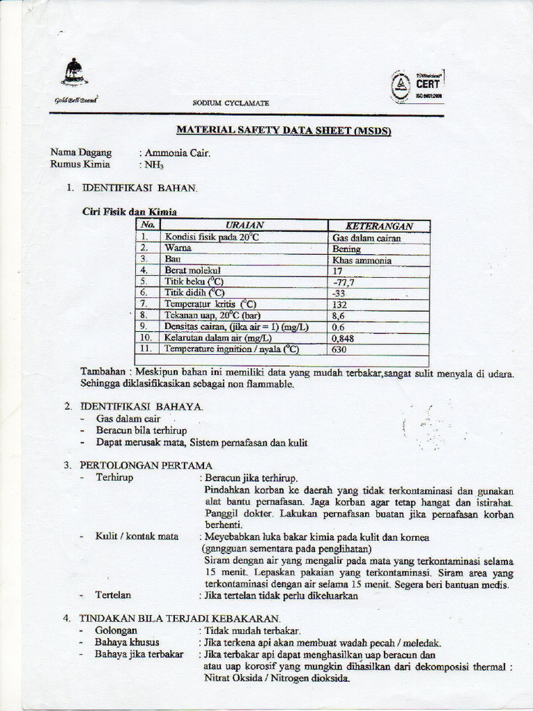 Msds Sheet Definition