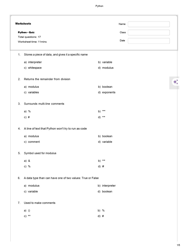 Python ICT Test | PDF