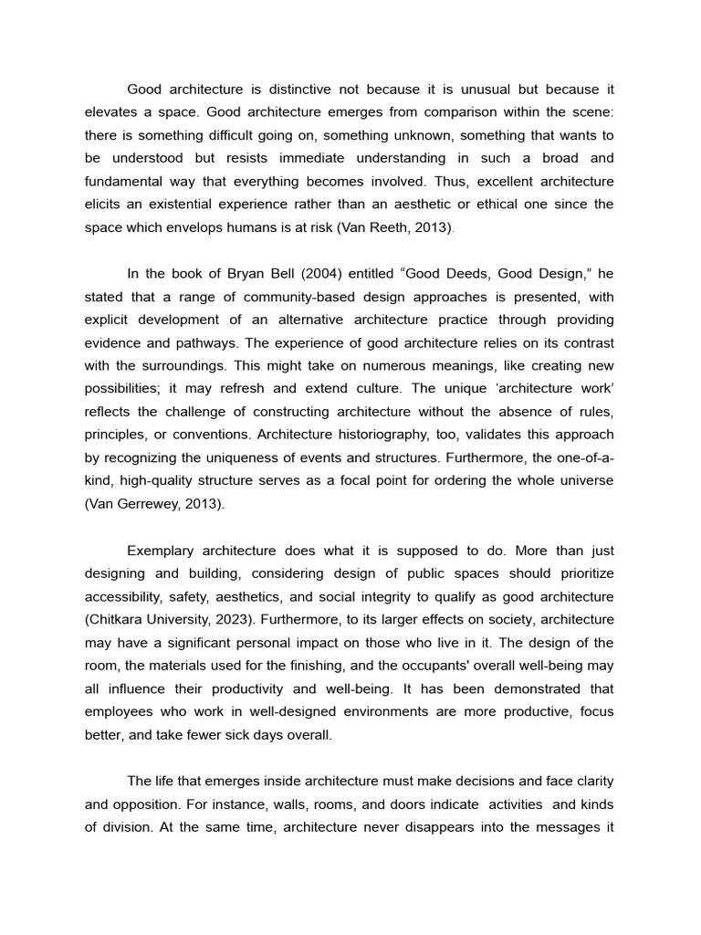 What is considered as good architecture finalize pdf aesthetics